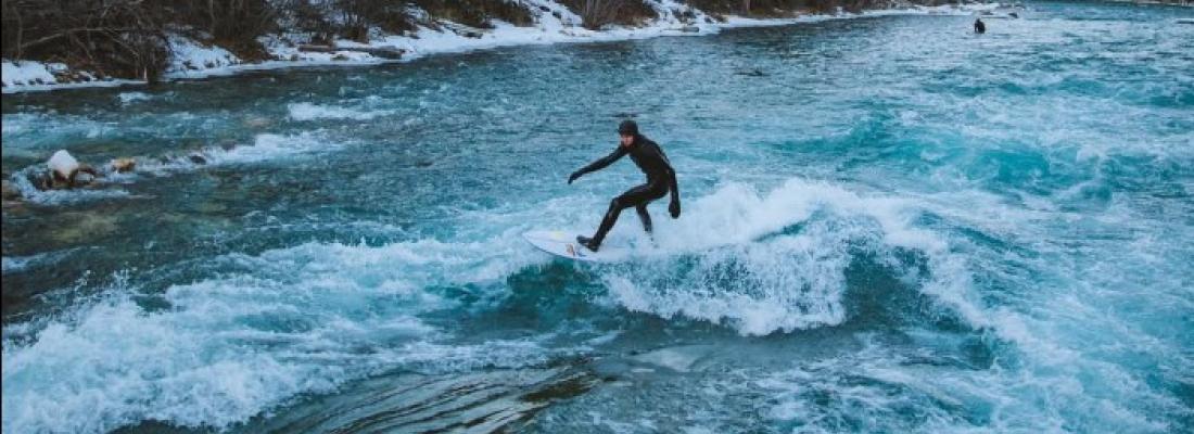 Winter surfing in Alberta. (Photo via Travel Alberta’s Facebook page.)