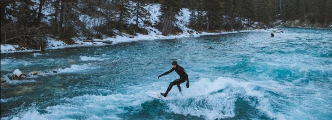 Winter surfing in Alberta. (Photo via Travel Alberta’s Facebook page.)