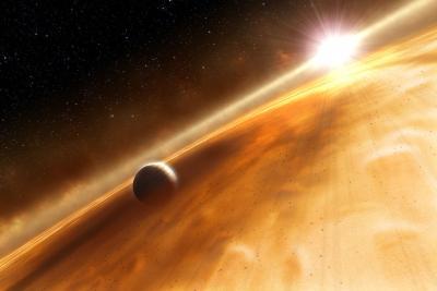 Artist's concept of an exoplanet.