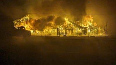 A massive fire destroyed a potato chip factory in New Brunswick. (Photo: Government of New Brunswick via Facebook.)