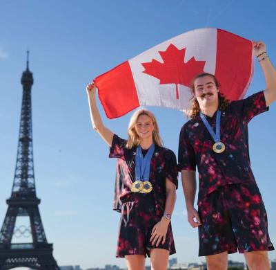 Summer McIntosh and Ethan Katzberg were among Canada’s gold medal winners at the Paris Summer Olympics. (Photo via Facebook.)