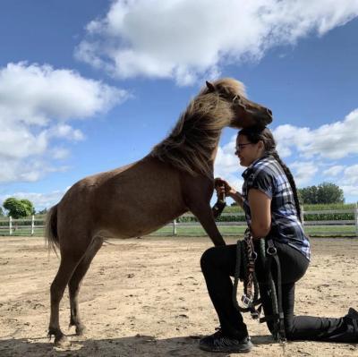 Zhawanoogbiik Danielle Riley cares for horses and other animals at the Riley Ranch On Three Fires. (Photo via Facebook.) Zhawanoogbiik Danielle Riley cares for horses and other animals at the Riley Ranch On Three Fires. (Photo via Facebook.)