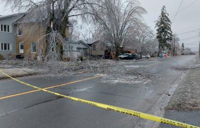 Peterborough, Ontario was hard hit by an ice storm in late March. (Photo via X.) Peterborough, Ontario was hard hit by an ice storm in late March. (Photo via X.)