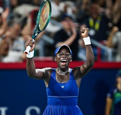 Victoria Mboko celebrates a win at the National Bank Open in Montreal. (Photo via X.) Victoria Mboko celebrates a win at the National Bank Open in Montreal. (Photo via X.)