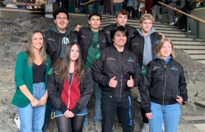 Students from St. Patrick High School in Yellowknife received their flight jackets after their first year of flight school. (Photo via Facebook.)