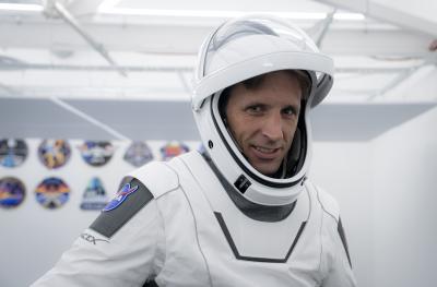 Canadian astronaut Joshua Kutryk prepares for a mission to the International Space Station. (Photo: SpaceX via Canadian Space Agency.)