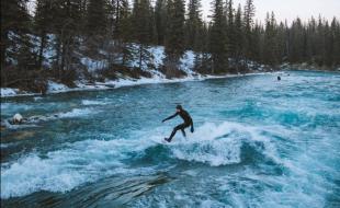 Winter surfing in Alberta. (Photo via Travel Alberta’s Facebook page.)