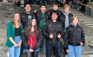 Students from St. Patrick High School in Yellowknife received their flight jackets after their first year of flight school. (Photo via Facebook.)